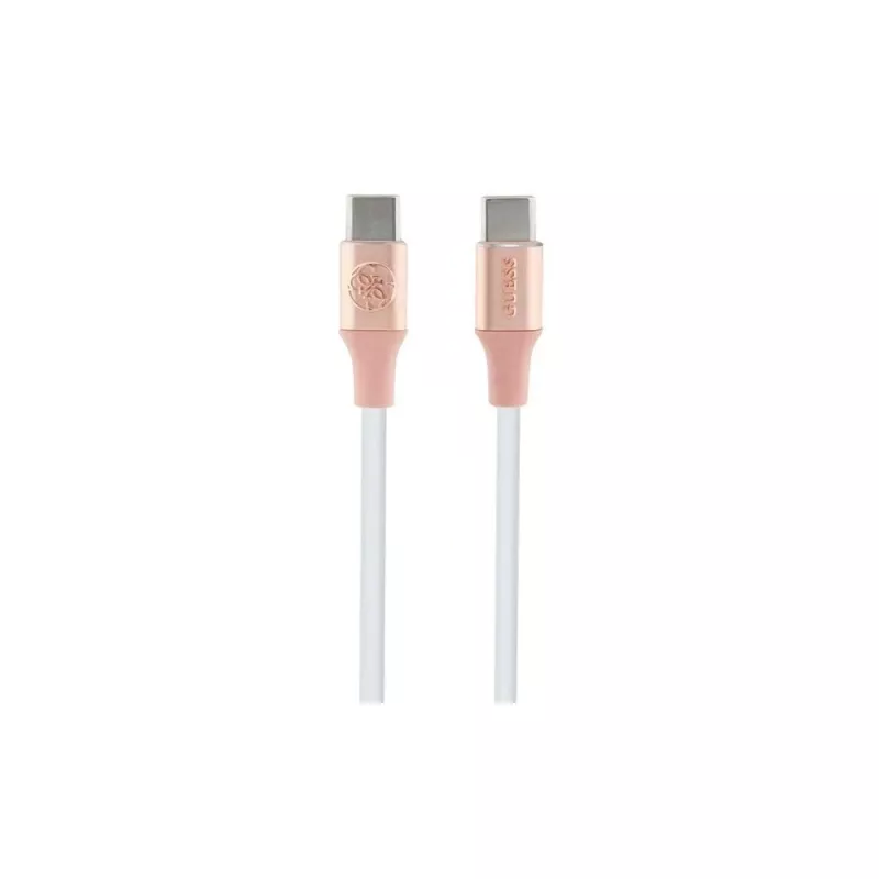 GUESS GUCCLALRGDP USB-C na USB-C rýchlonabíjací kábel 1,5 m ružový s reliéfnym logom
