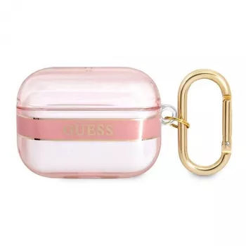 GUESS puzdro na AirPods Pro s popruhom ružové Strap Collection