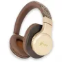 GUESS 4G Script Metal Logo bezdrôtové on-ear slúchadlá Bluetooth 5.3 hnedé