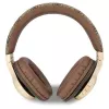 GUESS 4G Script Metal Logo bezdrôtové on-ear slúchadlá Bluetooth 5.3 hnedé