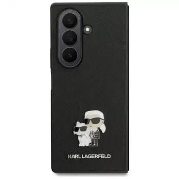 Karl Lagerfeld Saffiano Karl & Choupette Pin puzdro na Samsung Galaxy Z Fold7 – čierne
