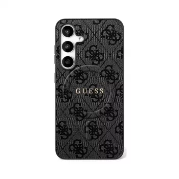 GUESS 4G Ring Classic Logo MagSafe puzdro na Samsung Galaxy S25 FE - čierne
