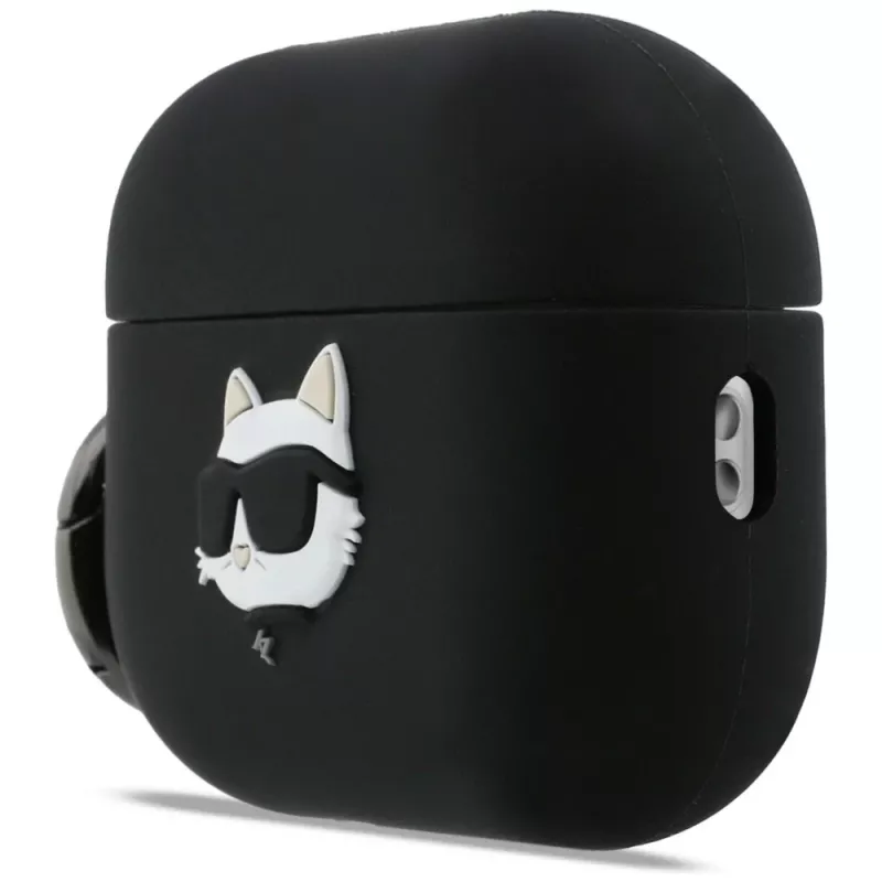 Karl Lagerfeld silikónové puzdro Choupette Head 3D pre AirPods Pro 3 - čierna