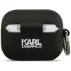 Karl Lagerfeld silikónové puzdro Choupette Head 3D pre AirPods Pro 3 - čierna