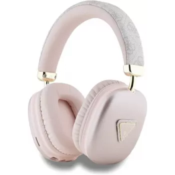 GUESS PU koža 4G Triangle Logo Bluetooth stereo slúchadlá ružová