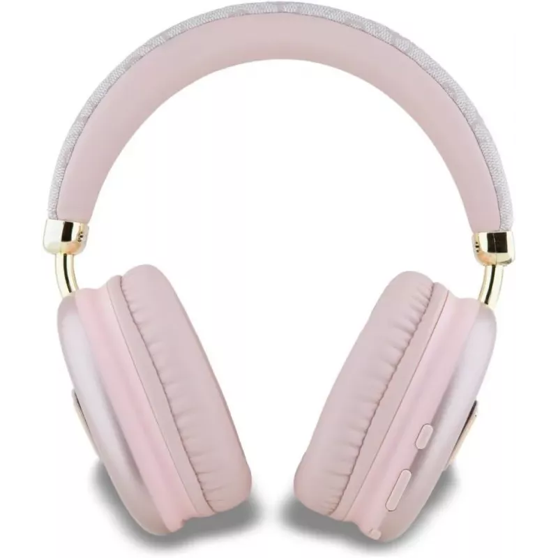 GUESS PU koža 4G Triangle Logo Bluetooth stereo slúchadlá ružová