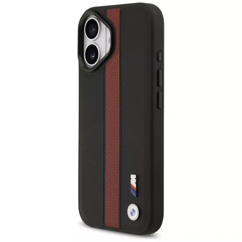 BMW M perforované pruhy s logom MagSafe puzdro pre iPhone 17 - červená