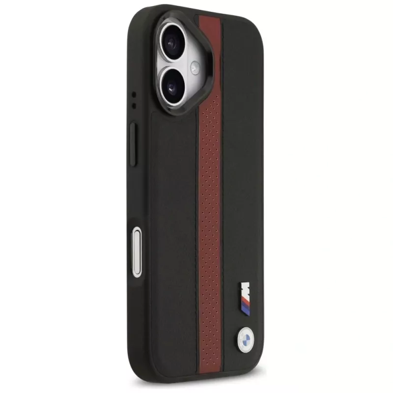 BMW M perforované pruhy s logom MagSafe puzdro pre iPhone 17 - červená