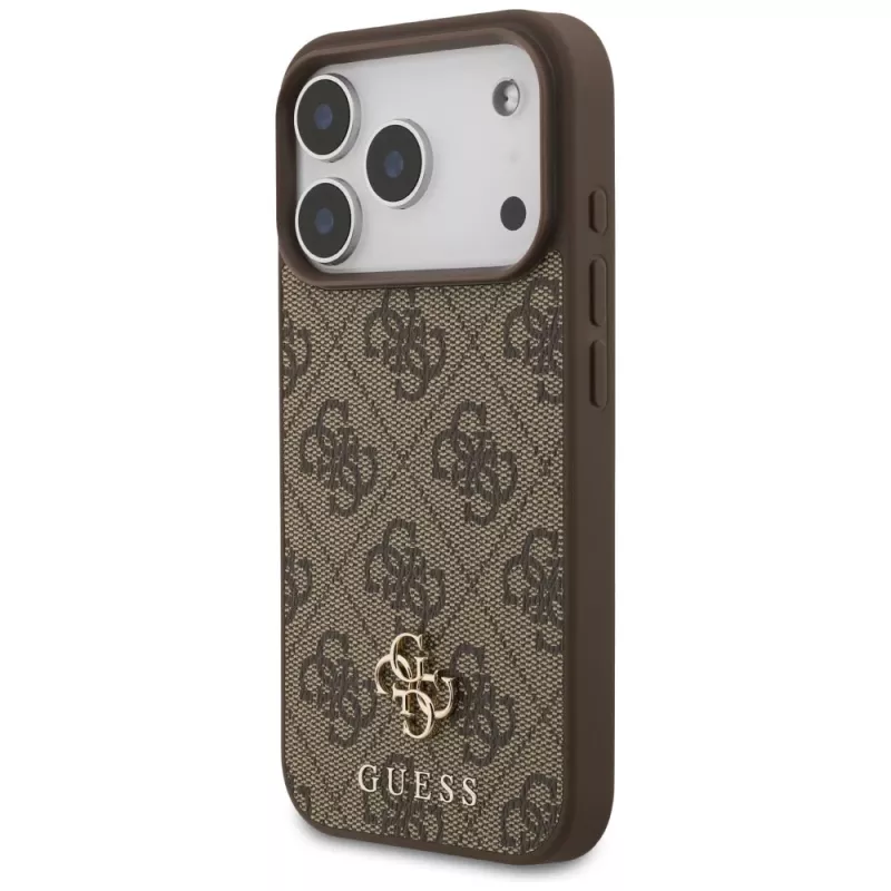 GUESS 4G Small Classic Logo MagSafe puzdro pre iPhone 18 Pro / 17 Pro – hnedá