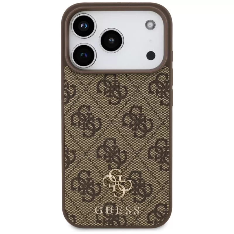 GUESS 4G Small Classic Logo MagSafe puzdro pre iPhone 18 Pro / 17 Pro – hnedá
