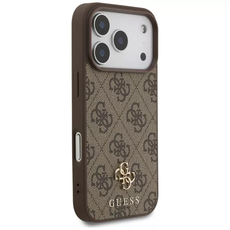 GUESS 4G Small Classic Logo MagSafe puzdro pre iPhone 18 Pro / 17 Pro – hnedá