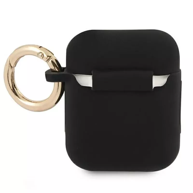Guess GUA2SSSK puzdro pre AirPods 1/2 čierna silikón Vintage Script