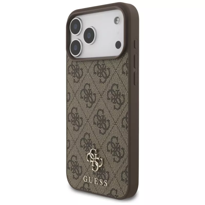 GUESS 4G Small Classic Logo MagSafe puzdro pre iPhone 18 Pro Max / 17 Pro Max - hnedá