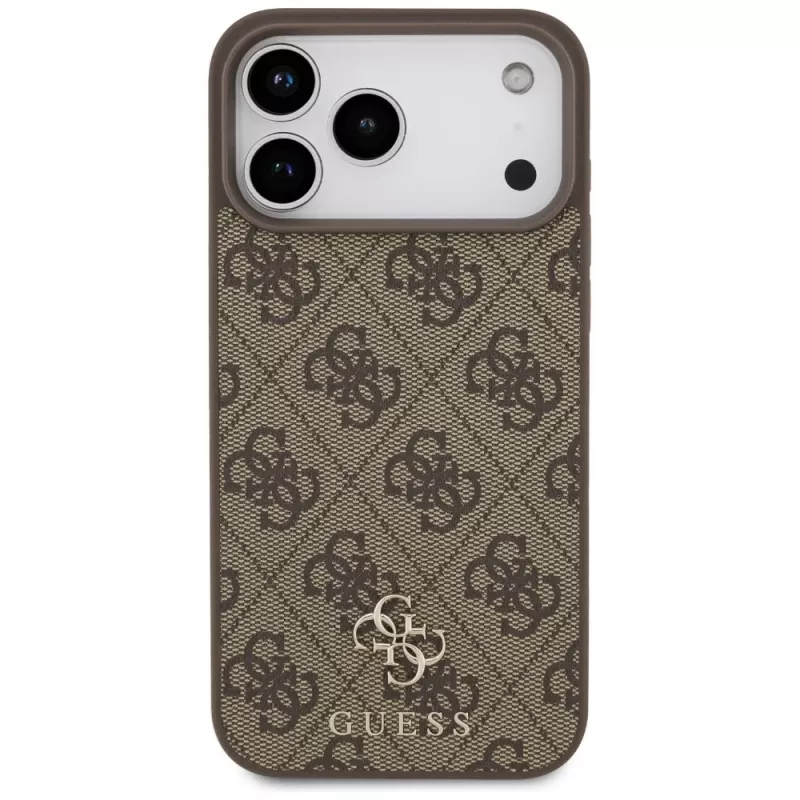 GUESS 4G Small Classic Logo MagSafe puzdro pre iPhone 18 Pro Max / 17 Pro Max - hnedá