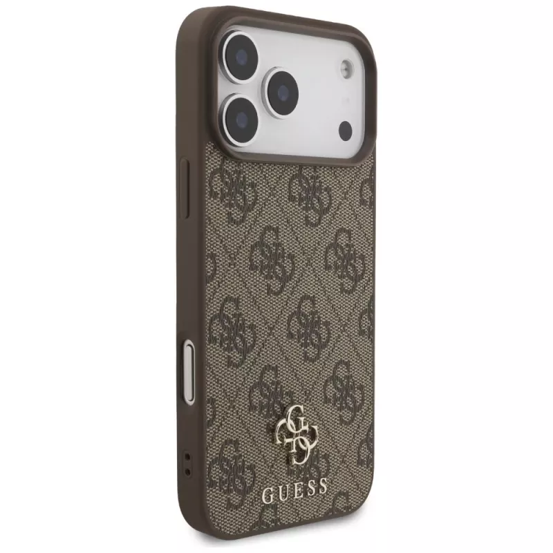 GUESS 4G Small Classic Logo MagSafe puzdro pre iPhone 18 Pro Max / 17 Pro Max - hnedá