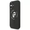 Karl Lagerfeld silikónové Karl & Choupette Ring MagSafe puzdro pre iPhone 17 - čierna