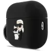 Silikónové puzdro Karl Lagerfeld Karl & Choupette Head 3D pre AirPods Pro 3, čierne