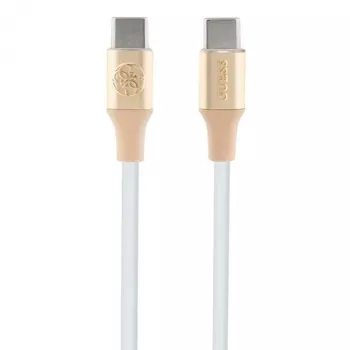 GUESS GUCCLALRGDD USB-C na USB-C kábel 1,5 m rýchlonabíjanie svetlozlatá s razeným logom