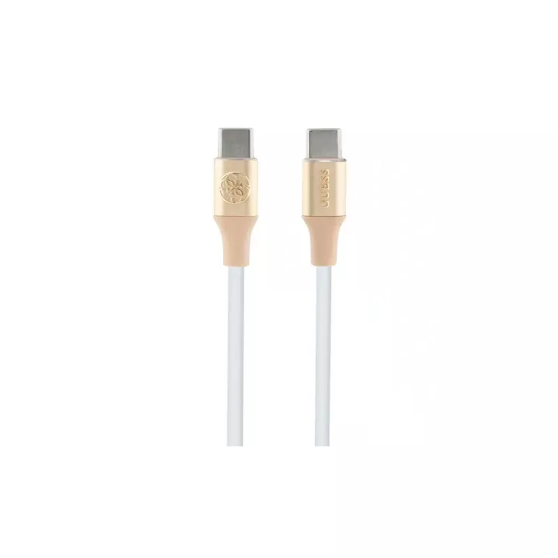GUESS GUCCLALRGDD USB-C na USB-C kábel 1,5 m rýchlonabíjanie svetlozlatá s razeným logom