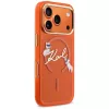 Karl Lagerfeld IML Choupettes Karl Script Logo MagSafe puzdro pre iPhone 17 Pro Max, oranžová