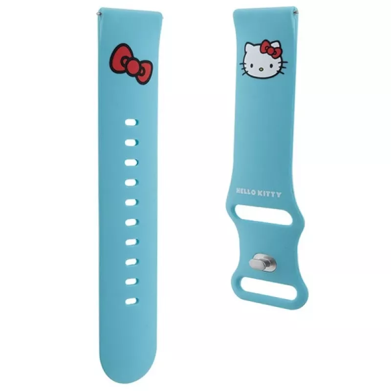Hello Kitty univerzálny silikónový remienok na hodinky Kitty Head modrý 22mm
