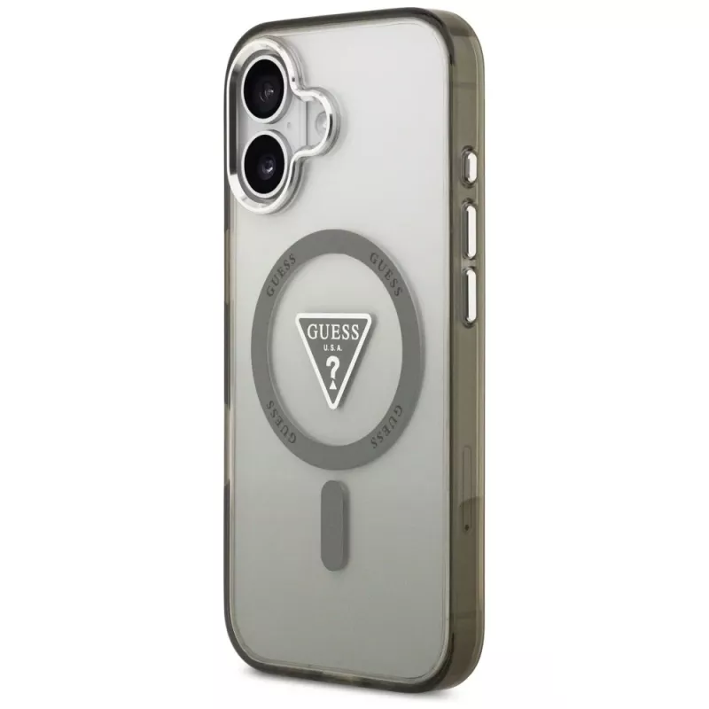 GUESS IML Gradient Triangle Logo MagSafe puzdro pre iPhone 17 - khaki