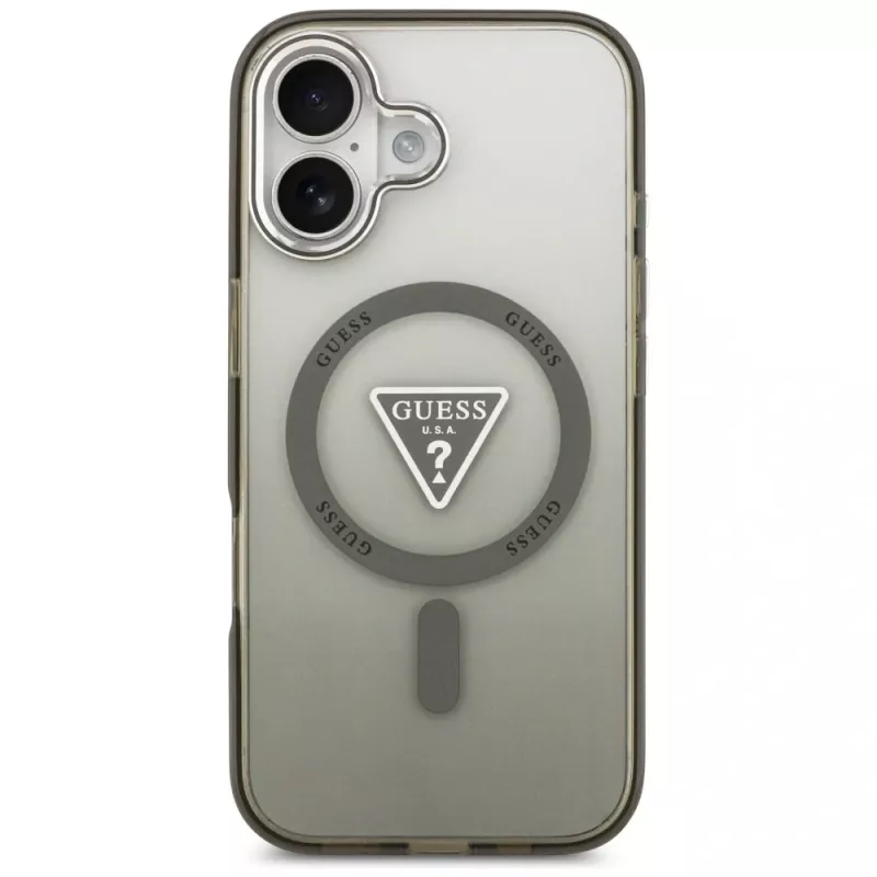 GUESS IML Gradient Triangle Logo MagSafe puzdro pre iPhone 17 - khaki