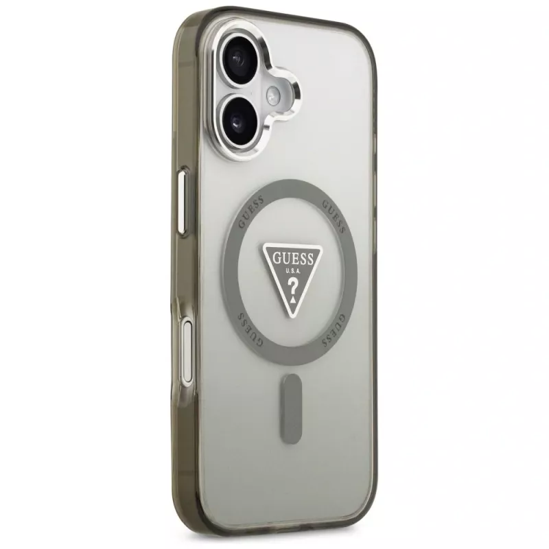 GUESS IML Gradient Triangle Logo MagSafe puzdro pre iPhone 17 - khaki