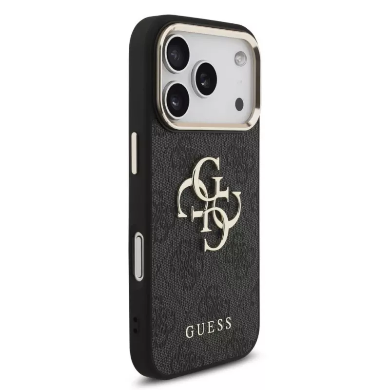 GUESS 4G Big Logo Classic tvrdé puzdro pre iPhone 17 Pro / 18 Pro - čierna & zlatá