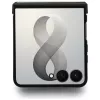 Guess Magnetic Ring Stand Grained Classic Logo MagSafe puzdro pre Samsung Galaxy Z Flip 8, béžová