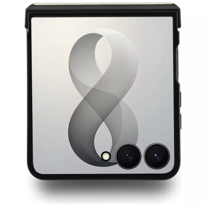 Guess Magnetic Ring Stand Grained Classic Logo MagSafe puzdro pre Samsung Galaxy Z Flip 8, béžová