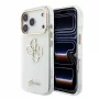 GUESS 4G Script Metal ochranné puzdro pre iPhone 18 Pro Max / 17 Pro Max - biela