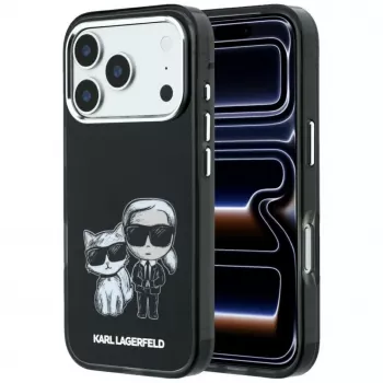 Karl Lagerfeld Smooth Karl & Choupette Bodies Sketch MagSafe puzdro pre iPhone 18 Pro / 17 Pro - čierna