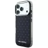 Karl Lagerfeld IML Rhinestones Allover a elektroplátované logo puzdro pre iPhone 18 Pro / 17 Pro - čierna