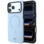 Mercedes kožené 3D MagSafe puzdro pre iPhone 18 Pro Max / 17 Pro Max - modrá