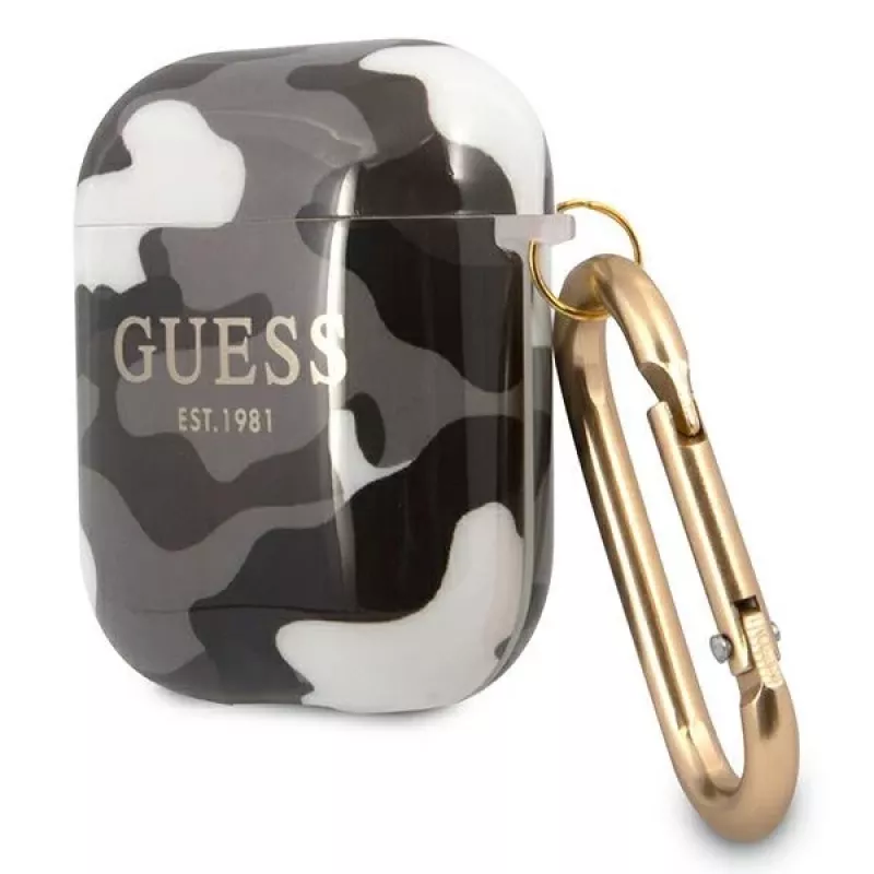 Guess GUA2UCAMG puzdro pre AirPods 1/2 čierna Camo kolekcia