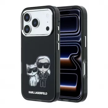 Karl Lagerfeld IML Karl & Choupette Bodies Sketch Print MagSafe puzdro pre iPhone 18 Pro / 17 Pro - čierna