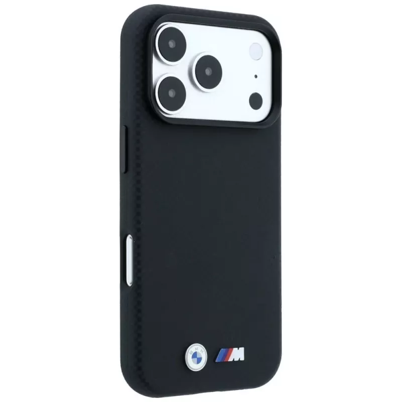 BMW M Quadrille Kevlar Metal Logo MagSafe puzdro pre iPhone 18 Pro Max / 17 Pro Max - čierna