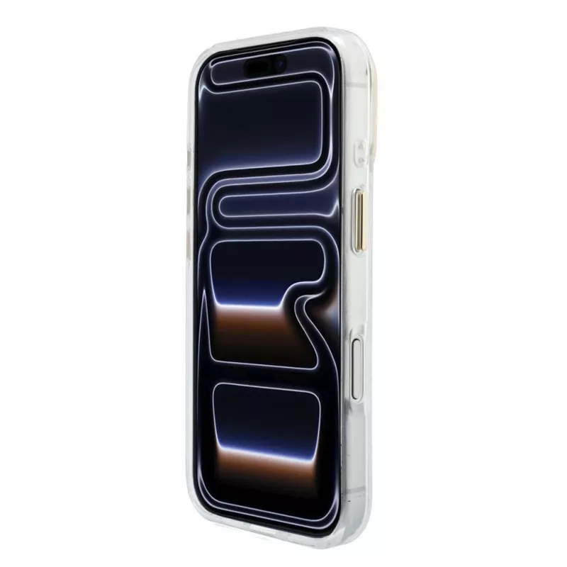 Puzdro MagSafe GUESS IML 4G Script Metal pre iPhone 18 Pro / 17 Pro, biele