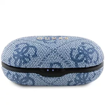 GUESS GUTWSP4EGB True Wireless Bluetooth slúchadlá s nabíjacím dockom, ENC, modrý kov