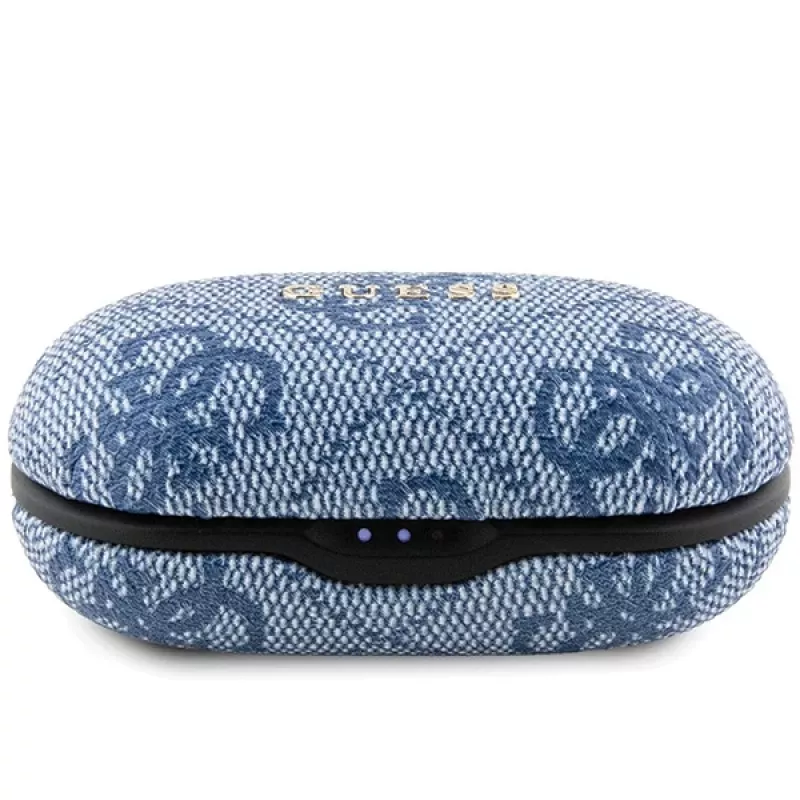 GUESS GUTWSP4EGB True Wireless Bluetooth slúchadlá s nabíjacím dockom, ENC, modrý kov