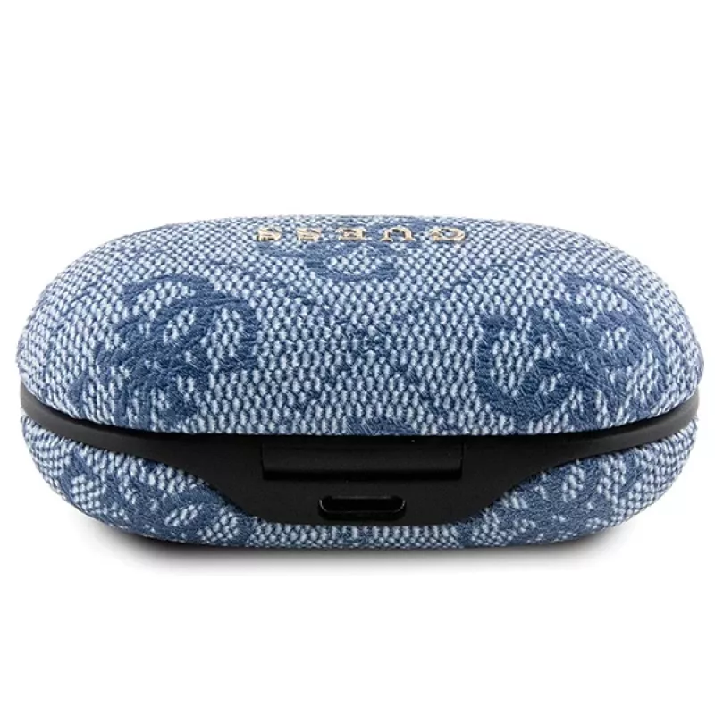 GUESS GUTWSP4EGB True Wireless Bluetooth slúchadlá s nabíjacím dockom, ENC, modrý kov