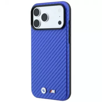 BMW M Carbon Metal Logo MagSafe puzdro pre iPhone 18 Pro / 17 Pro - modrá