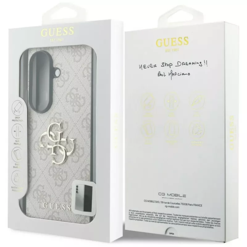 Guess Big 4G Logo PU puzdro pre Samsung Galaxy Z Fold 8 Ultra – ružová