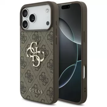 GUESS 4G Big Logo zadné puzdro pre Apple iPhone 17 Pro / 18 Pro - hnedá