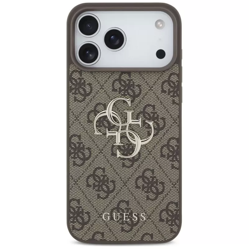 GUESS 4G Big Logo zadné puzdro pre Apple iPhone 17 Pro / 18 Pro - hnedá