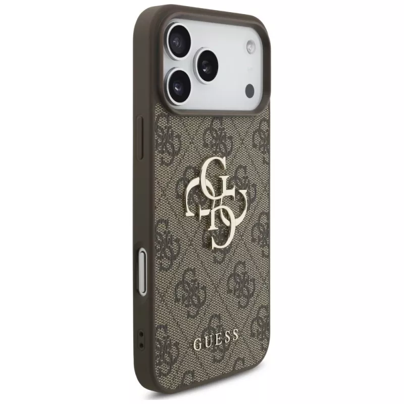 GUESS 4G Big Logo zadné puzdro pre Apple iPhone 17 Pro / 18 Pro - hnedá