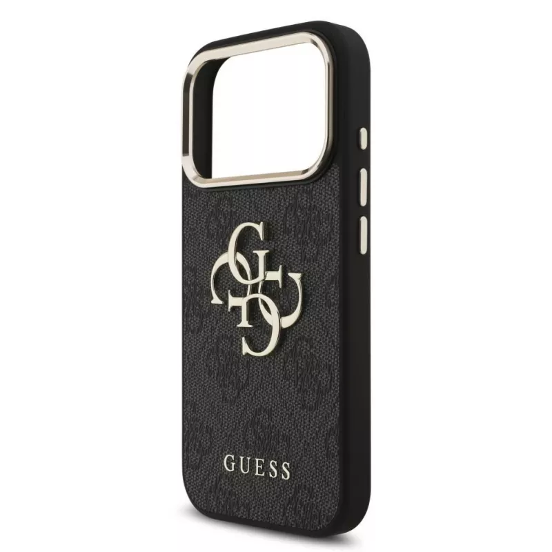 GUESS 4G Big Classic Logo puzdro pre iPhone 18 Pro Max / 17 Pro Max - čierna a zlatá