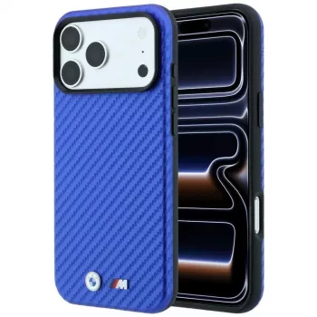 BMW M Carbon Metal Logo MagSafe puzdro pre iPhone 18 Pro Max / 17 Pro Max - modrá