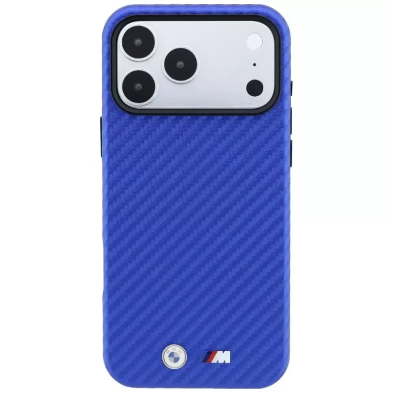 BMW M Carbon Metal Logo MagSafe puzdro pre iPhone 18 Pro Max / 17 Pro Max - modrá